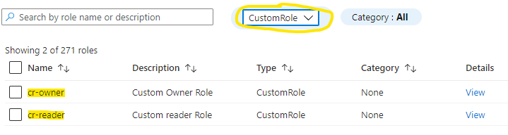 completed custom role definitions